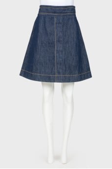 High rise denim skirt