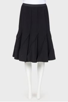 Pleated wool skirt