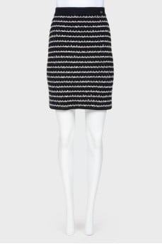 Cashmere black and white skirt