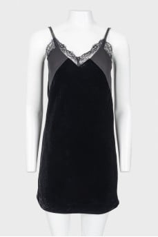 Velvet dress on straps