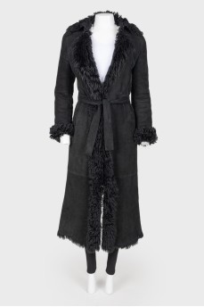 Sheepskin coat on fur