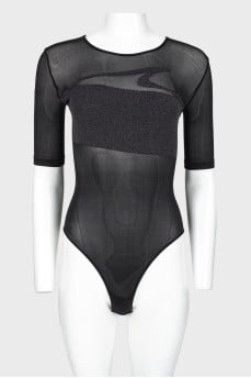 Black translucent bodysuit