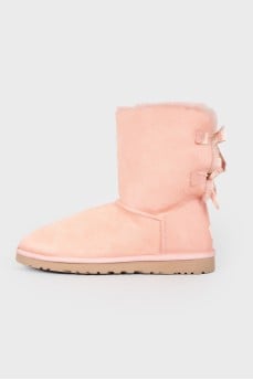 Pink suede felt boots