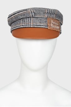 Cap with check print