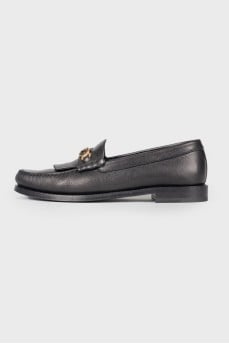Fringed leather loafers