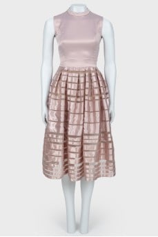 Dress with striped hem