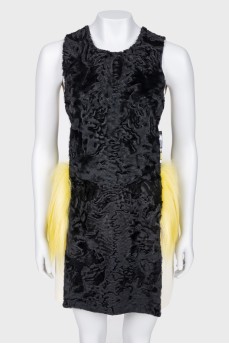 Dress with wool and faux fur