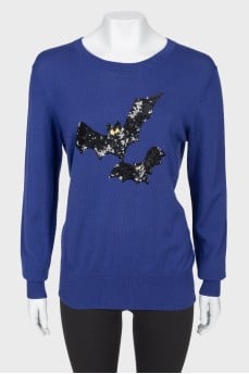 Sweater with sequin appliqué