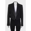 Cropped jacket with satin lapels