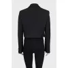 Cropped jacket with satin lapels