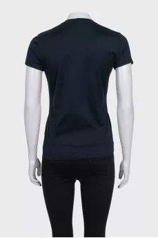 Black T-shirt with a 3D branded print