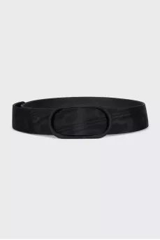 Black leather and textile belt