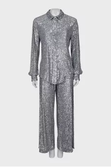 Silver Sequin Suit