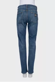 Blue tapered fit jeans