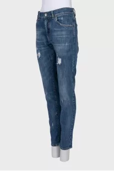 Blue tapered fit jeans