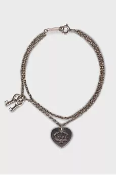 Double Silver Heart Bracelet