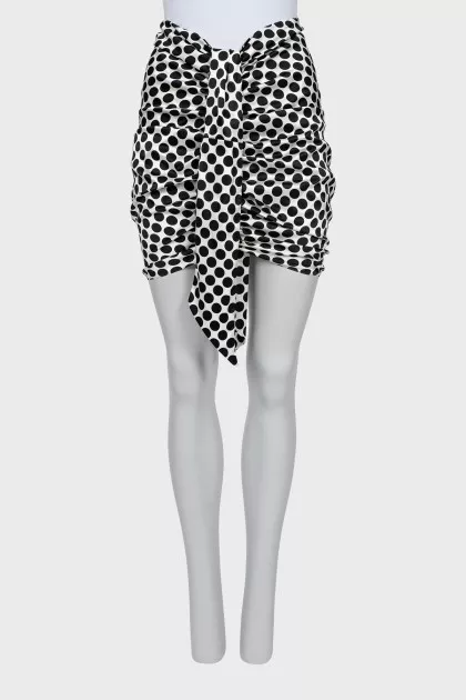 Polka dot draped skirt
