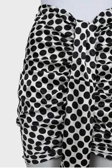 Polka dot draped skirt