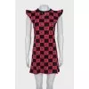 Plaid dress with monogram
