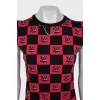 Plaid dress with monogram