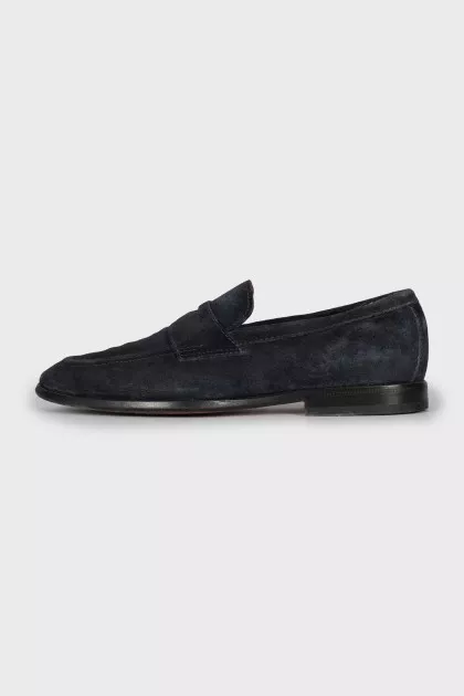 Men's blue suede loafers