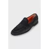 Men's blue suede loafers