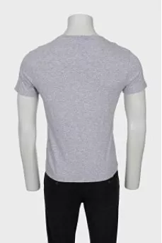 Men's Grey T-Shirt with Black Print