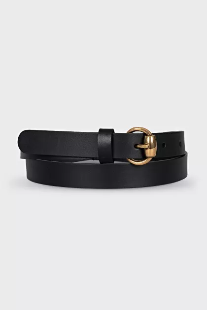 Black belt with gold buckle