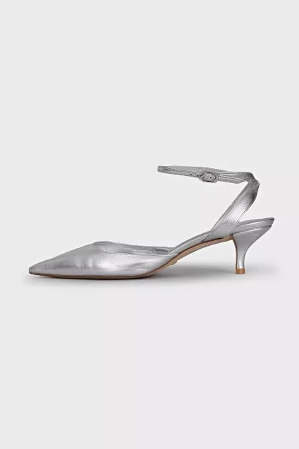 Silver leather shoes