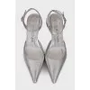 Silver leather shoes