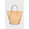 Leather Tote Bag with High Handles
