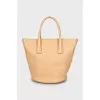 Leather Tote Bag with High Handles