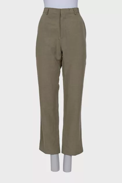 Green pants with tag