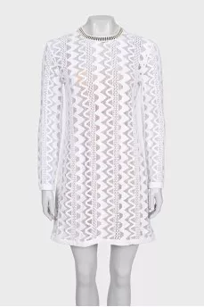Knitted dress with a relief pattern