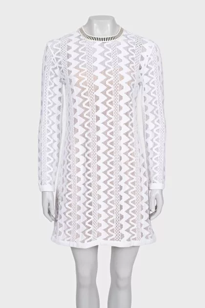 Knitted dress with a relief pattern