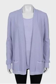 Cashmere Cardigan and T-shirt Set