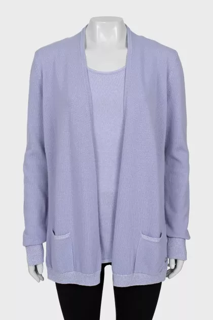 Cashmere Cardigan and T-shirt Set