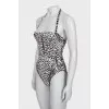 Animal Print Swimsuit with Tag