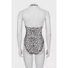 Animal Print Swimsuit with Tag