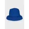 Blue Panama Hat with Embroidery