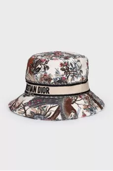 Panama hat with floral embroidery