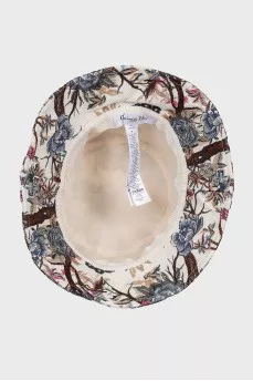 Panama hat with floral embroidery