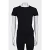 Black Slim Fit Wool T-Shirt