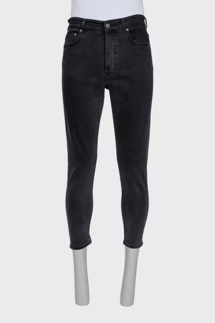 Men's black button-down jeans