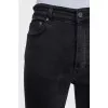 Men's black button-down jeans