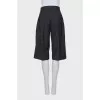 Straight-cut wool shorts with creases