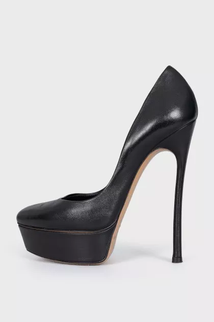 Black leather shoes