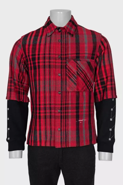 Men's checkered shirt with pockets