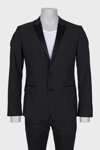 Men's black wool and silk jacket