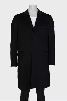 Men's black cashmere coat